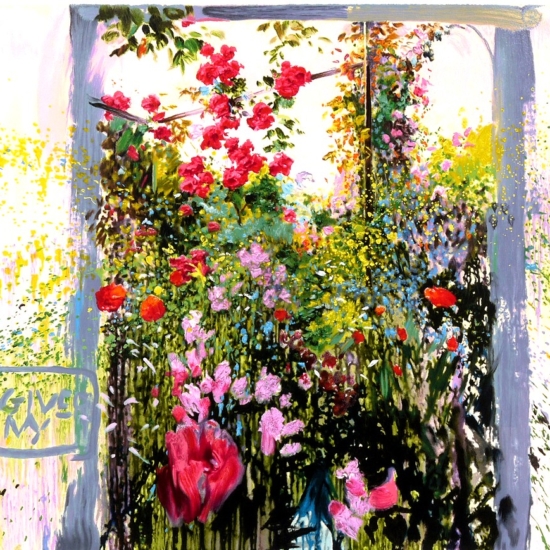 ホアキン・トレンツ・リャドの絵画作品　タイトルは、花畑